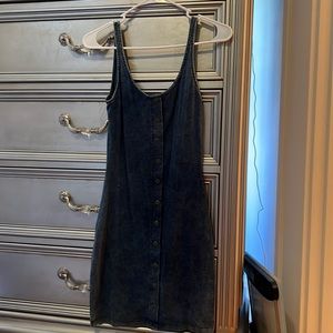 Soft denim style blue dress with buttons